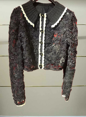 叁正品25秋立体花朵蕾丝上衣LF25Q03SB114-250