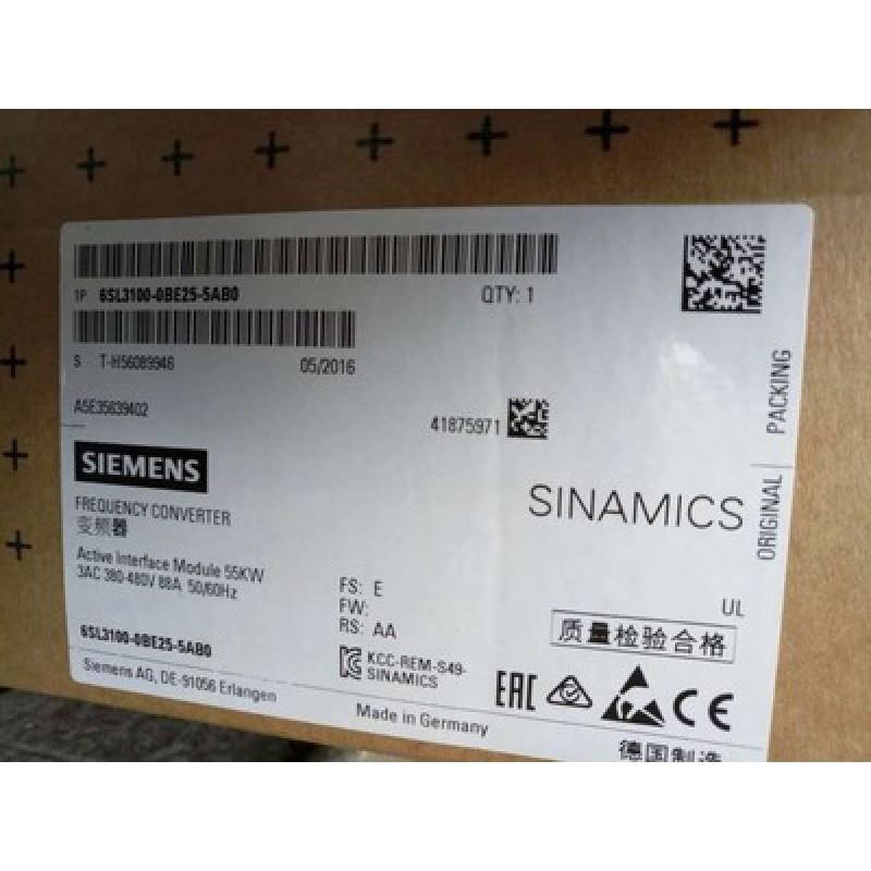 6SL3100-0BE25-5AB0 S120主动型电源接口模块55kW 原装现货