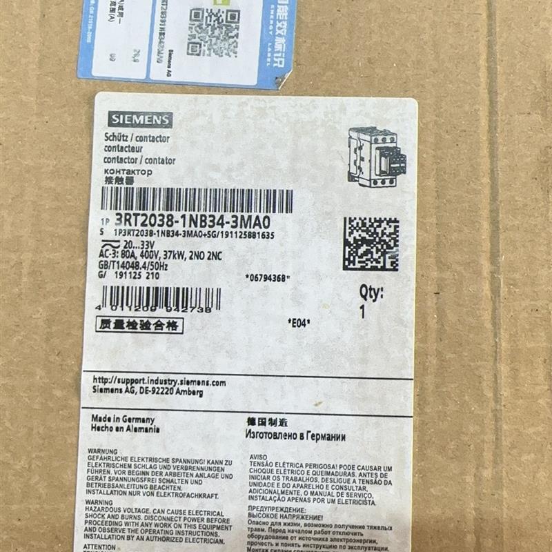 西门子接触器 3RT2038-1NB34-3MA0 全新