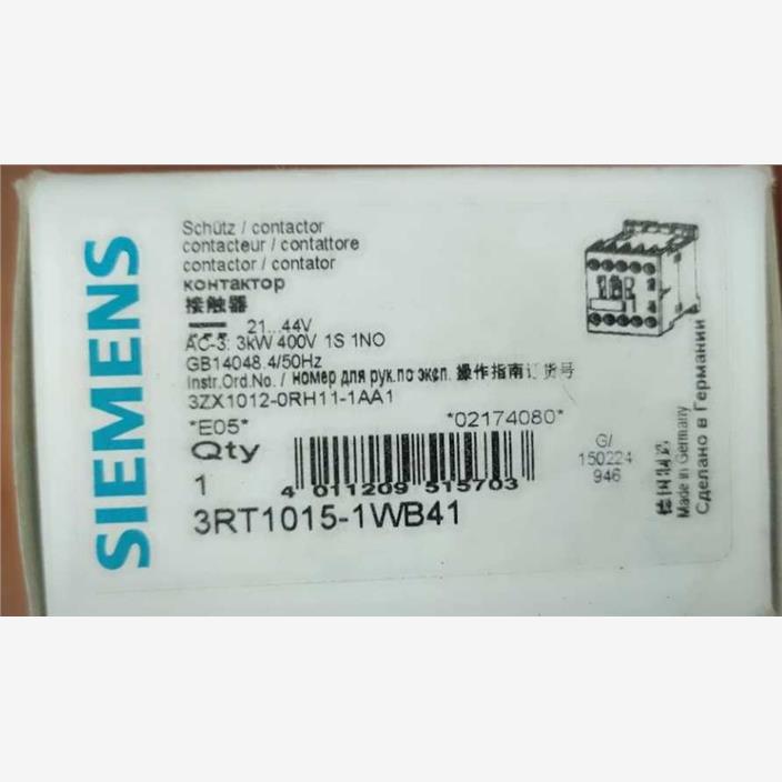 全新3RT1015-1WB41西门子 接触器全新库存现货正品现货