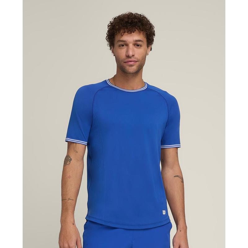 代购Wilson威尔胜男士运动T恤吸湿排汗速干弹性延展局部通风短袖