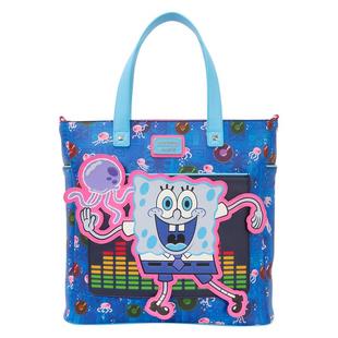 代购 痛包 Loungefly尼克儿童频道海绵宝宝炫舞托特包双肩背包时尚