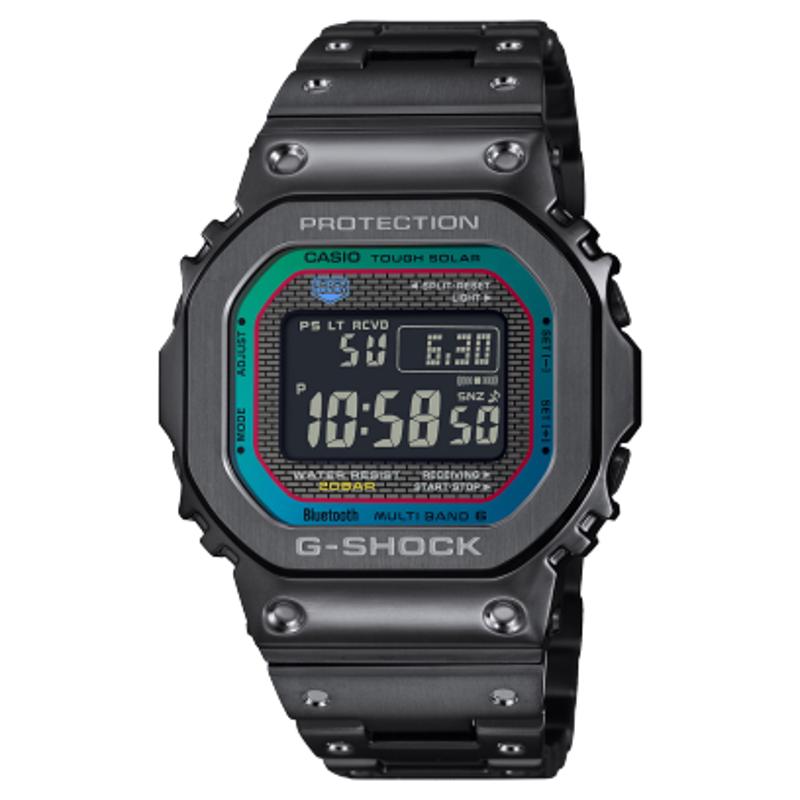 CASIO卡西欧日韩腕表全金属彩虹色GSHOCK方形太阳能智能表