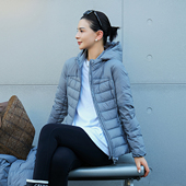 麻霖·轻羽绒系列肤感云朵绒时尚 90白鹅绒 拼接户外休闲外套