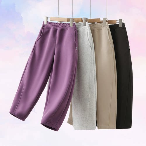 女童裤子秋冬加绒显高香蕉裤