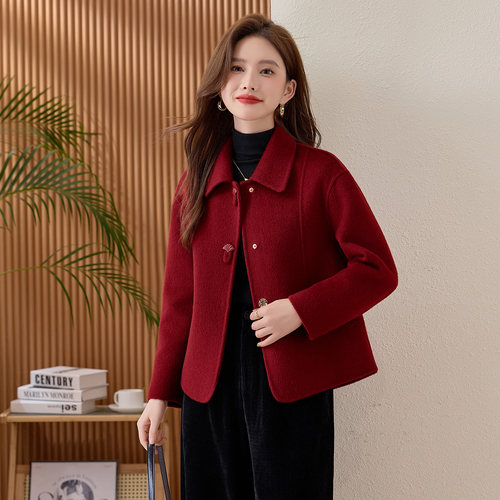 双面羊绒短款外套女爆款2025新款