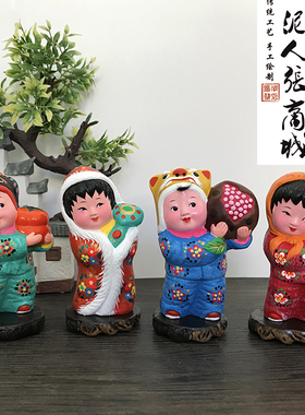 礼品盒事事如意贵宾泥人张彩塑