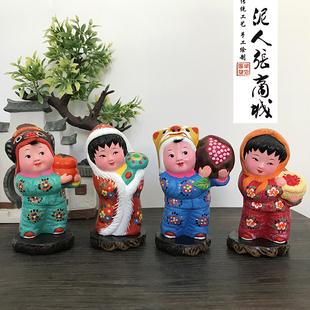 中国风非遗作品特色礼品手工泥人张彩塑 礼品盒事事如意新年摆件