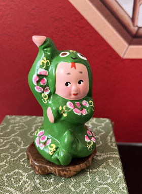 蛇年摆件泥人张彩塑十二生肖迷你版小摆件伴手礼手工艺品泥人彩塑