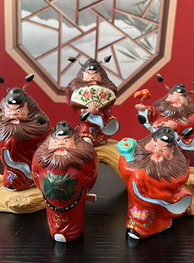 钟馗泥人张中国特色手工艺品桌面