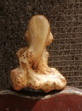 守一孤品《百财》崖柏白菜手把件瘤花纯手工随型百财文玩把玩件