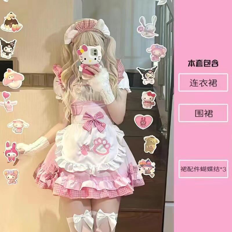 日系少女软妹猫咪可爱女仆装猫耳lolita洛丽塔连