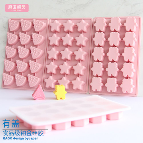 新款小熊西瓜星星六边形冰格模具
