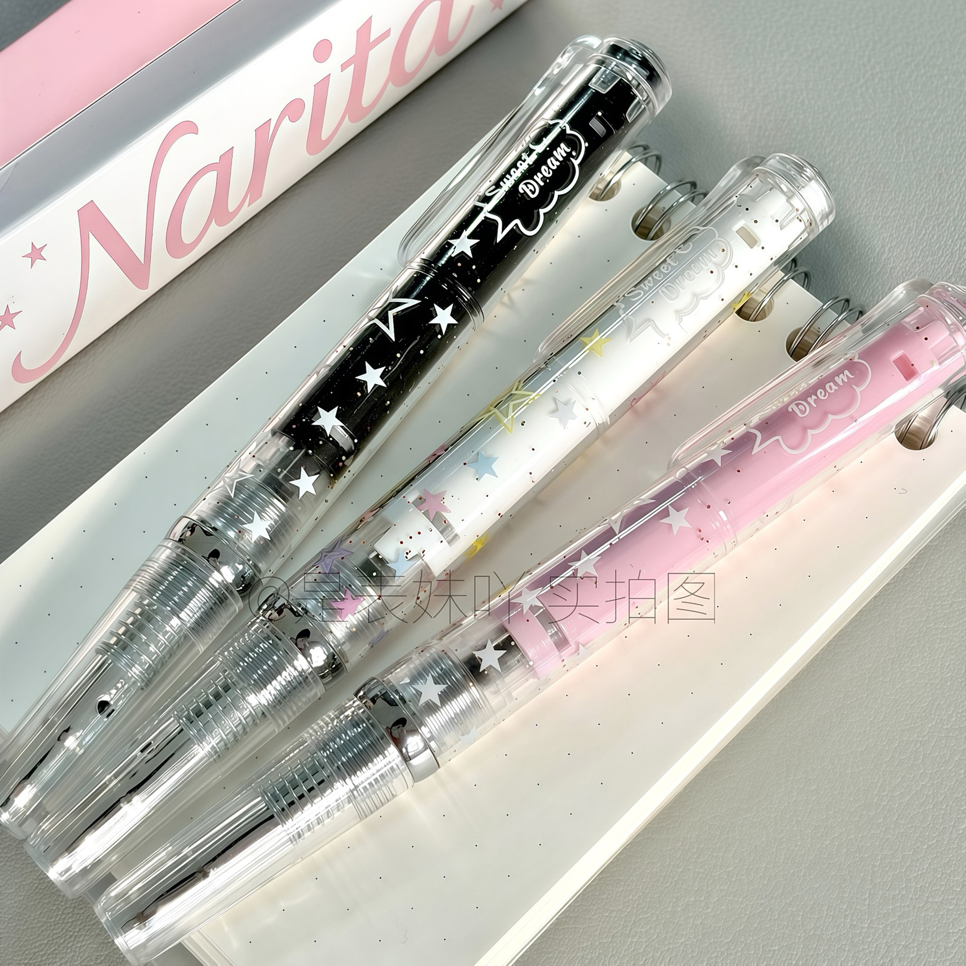 Narita成田良品星梦圆球针管0甲醛油墨转动出芯中性笔1秒速干0.5
