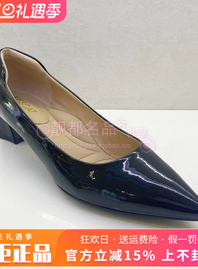 正品KISS CAT/接吻猫女鞋热销春新款粗跟尖头高跟单鞋KA54167-10