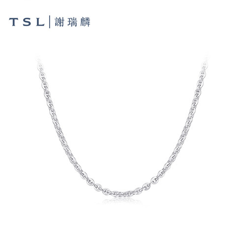 TSL谢瑞麟铂金项链简约Pt铂金素链新品女士锁骨链BF469