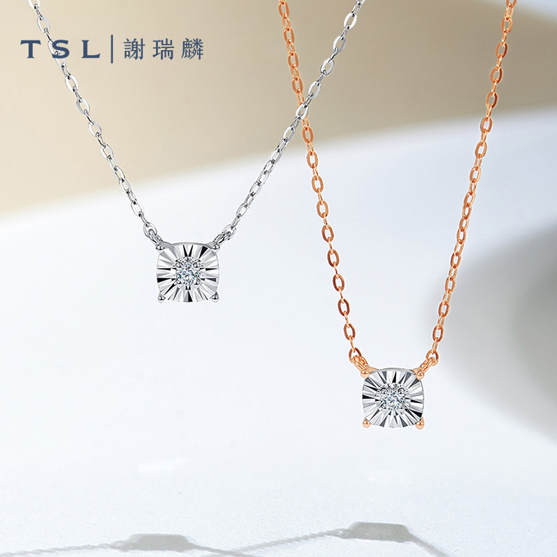 谢瑞麟白金TSL钻石项链