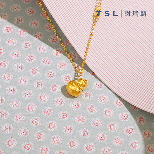 【特价】TSL谢瑞麟5G足金葫芦项链黄金锁骨链计价黄金XP869