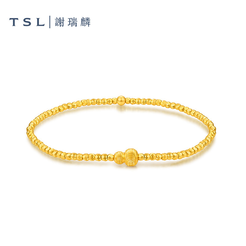 TSL谢瑞麟黄金葫芦手链5G硬金金珠手串足金手饰计价女士XR443