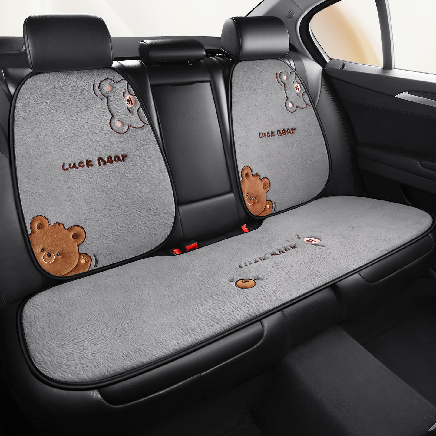2025新款汽车坐垫冬季毛绒卡通可爱保暖防滑座椅垫通用座垫