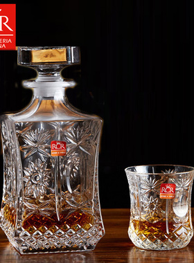 意大利RCR进口水晶玻璃xo威士忌酒樽洋酒酒壶酒具存酒器酒瓶酒罐