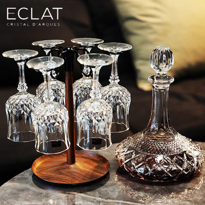 法国高档奢华水晶玻璃创意不倒翁葡萄醒酒器高脚红酒杯子家用套装
