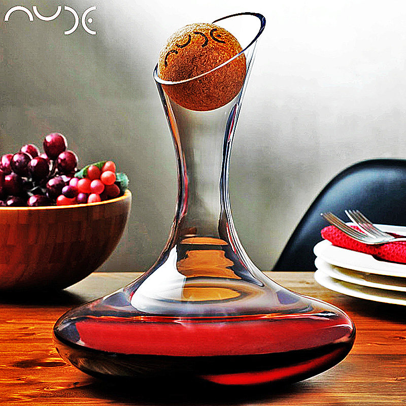 土耳其进口Nude水晶玻璃带塞子红酒醒酒器盛酒器斜口创意分酒酒具