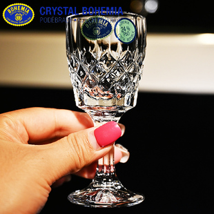 捷克进口BOHEMIA水晶玻璃高脚红酒杯一二两白酒杯一口烈酒杯子