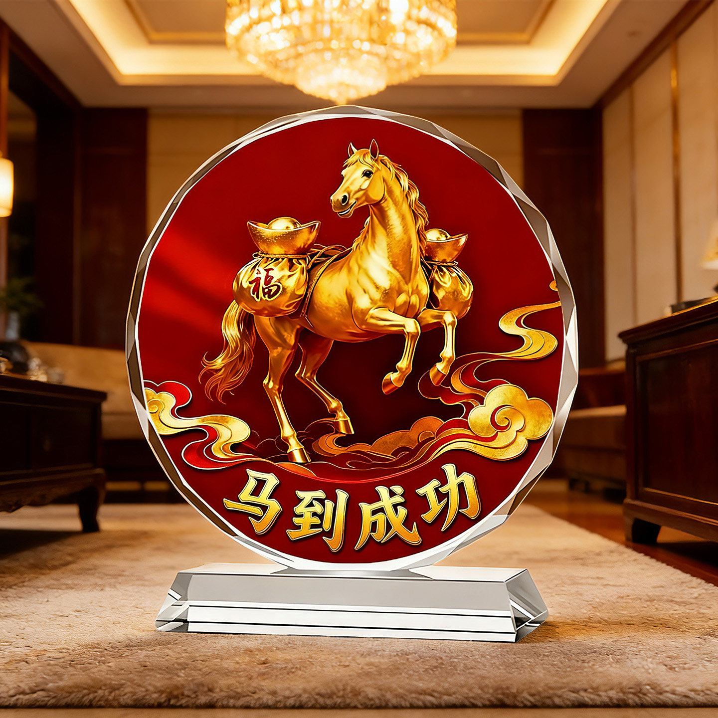 金马纳福水晶摆件马上生财好运桌面摆件风水摆件马造型招财进宝,家居饰品,桌面摆件,淘宝优惠券,粉丝福利购,淘宝优惠卷