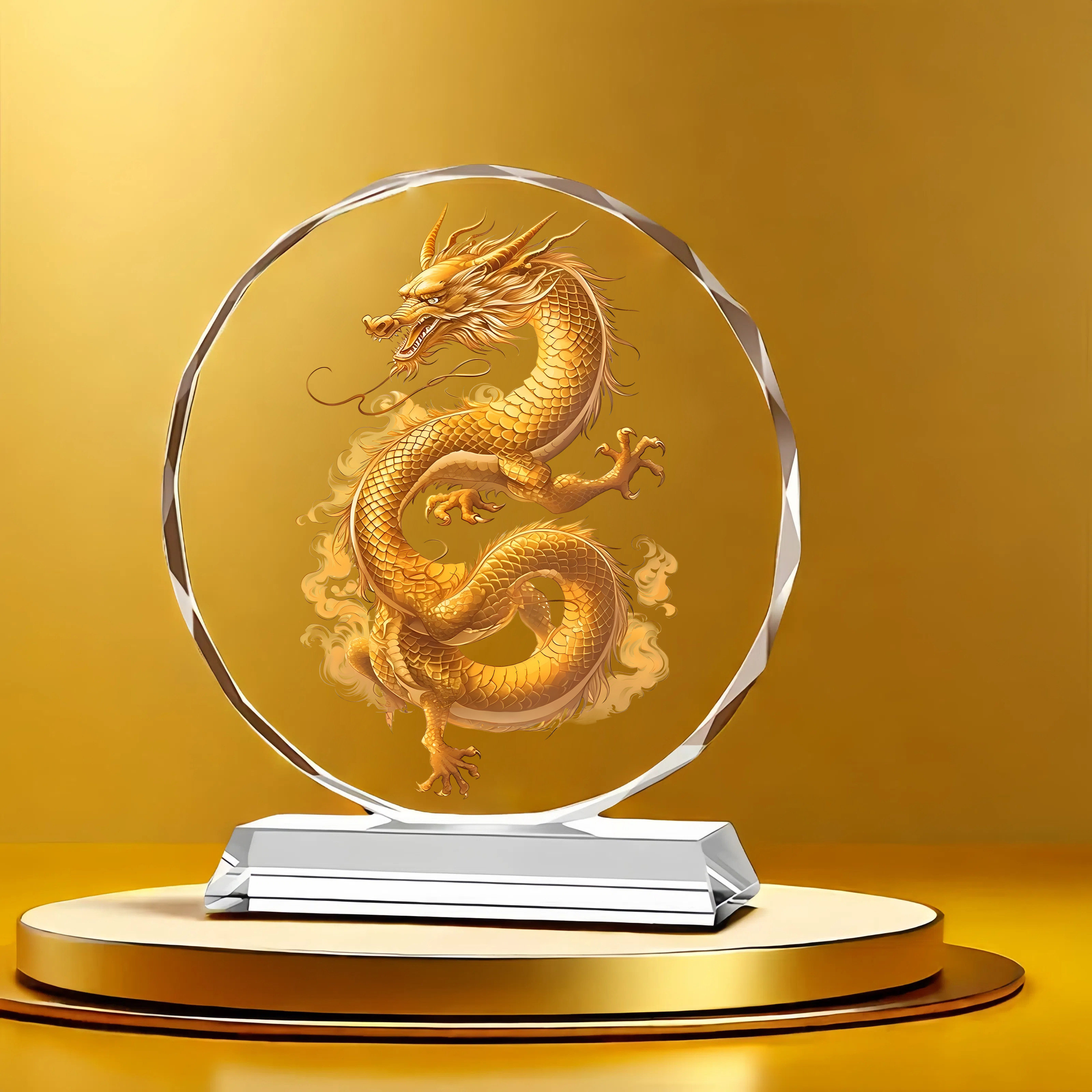 五爪金龙水晶摆件帝王之尊