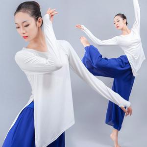 舞蹈练功服女拉丁长袖形体古典形体芭蕾训练健美现代舞阔腿裤套装