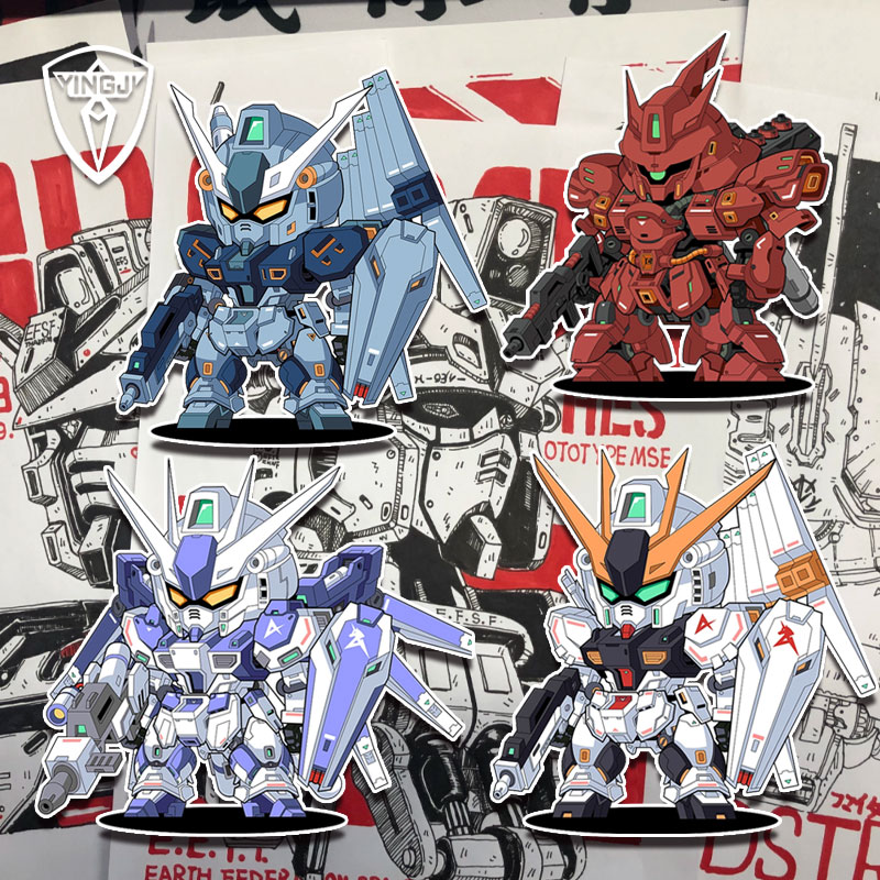 高达机动战士机甲机器人动漫反光车贴电动摩托车身贴后窗玻璃贴