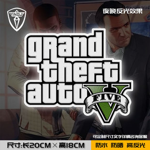 GTA侠盗猎车手5五星好市民罪恶都市反光摩托车汽车贴纸车身装饰贴