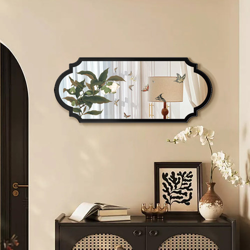 法式复古镜子装饰画客厅背景墙创意蝴蝶壁画餐厅挂画高级感镜面画