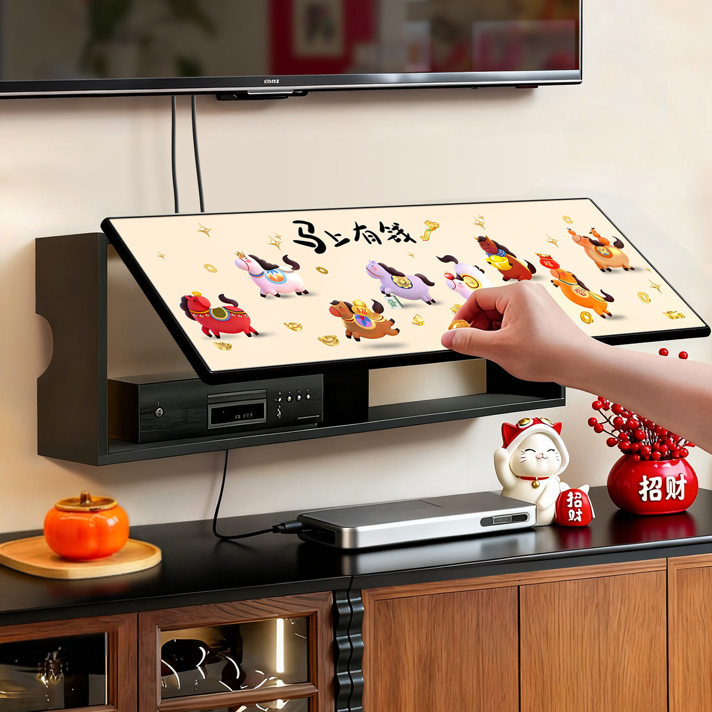 国补马上有钱路由器放置架免打孔电视柜机顶盒置物架子光猫收纳盒,收纳整理,理线器/集线器/绕线器,淘宝优惠券,粉丝福利购,淘宝优惠卷