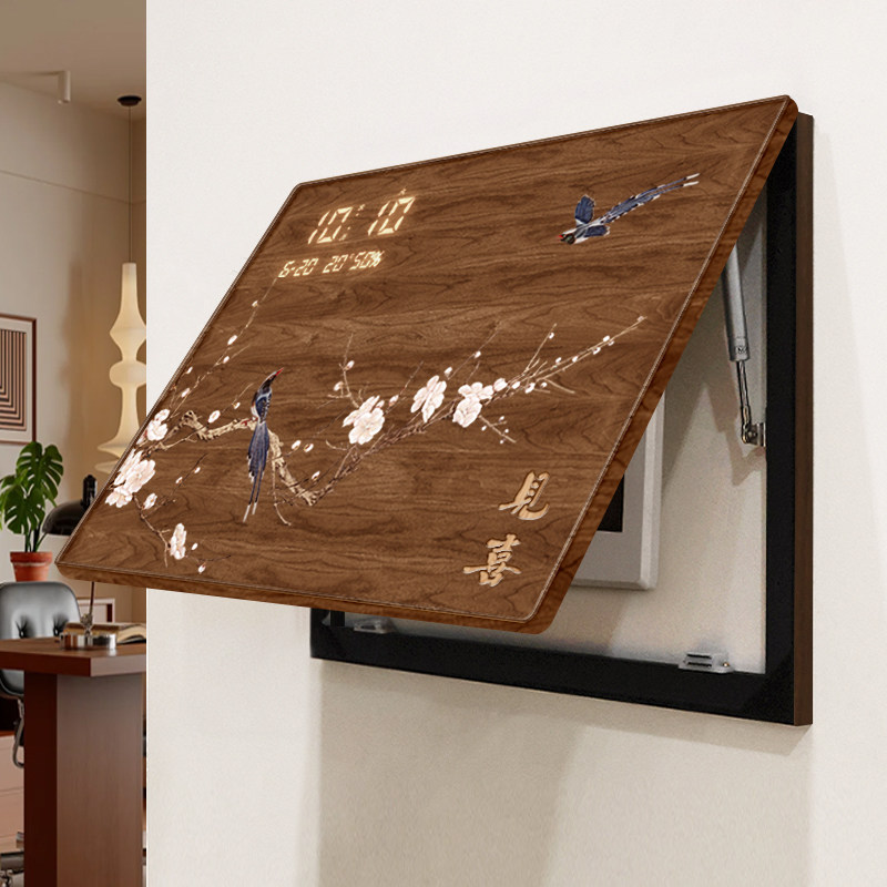 2026新款电表箱装饰画新中式万年历电子钟配电箱遮挡挂画弱电壁画,家居饰品,电表箱装饰画,淘宝优惠券,粉丝福利购,淘宝优惠卷