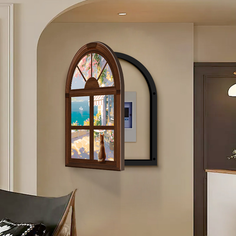 电表箱盒遮挡装饰画开门风景壁画