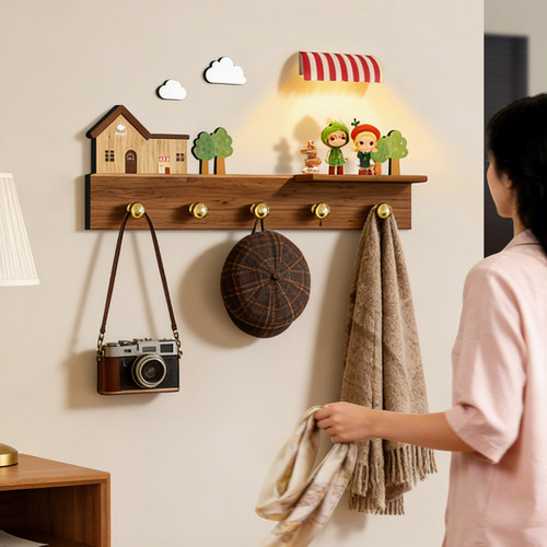 中古风挂钩发光盲盒手办展示架