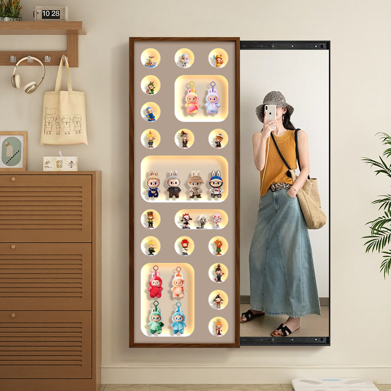 拉布布盲盒收纳全身镜玄关隐藏式