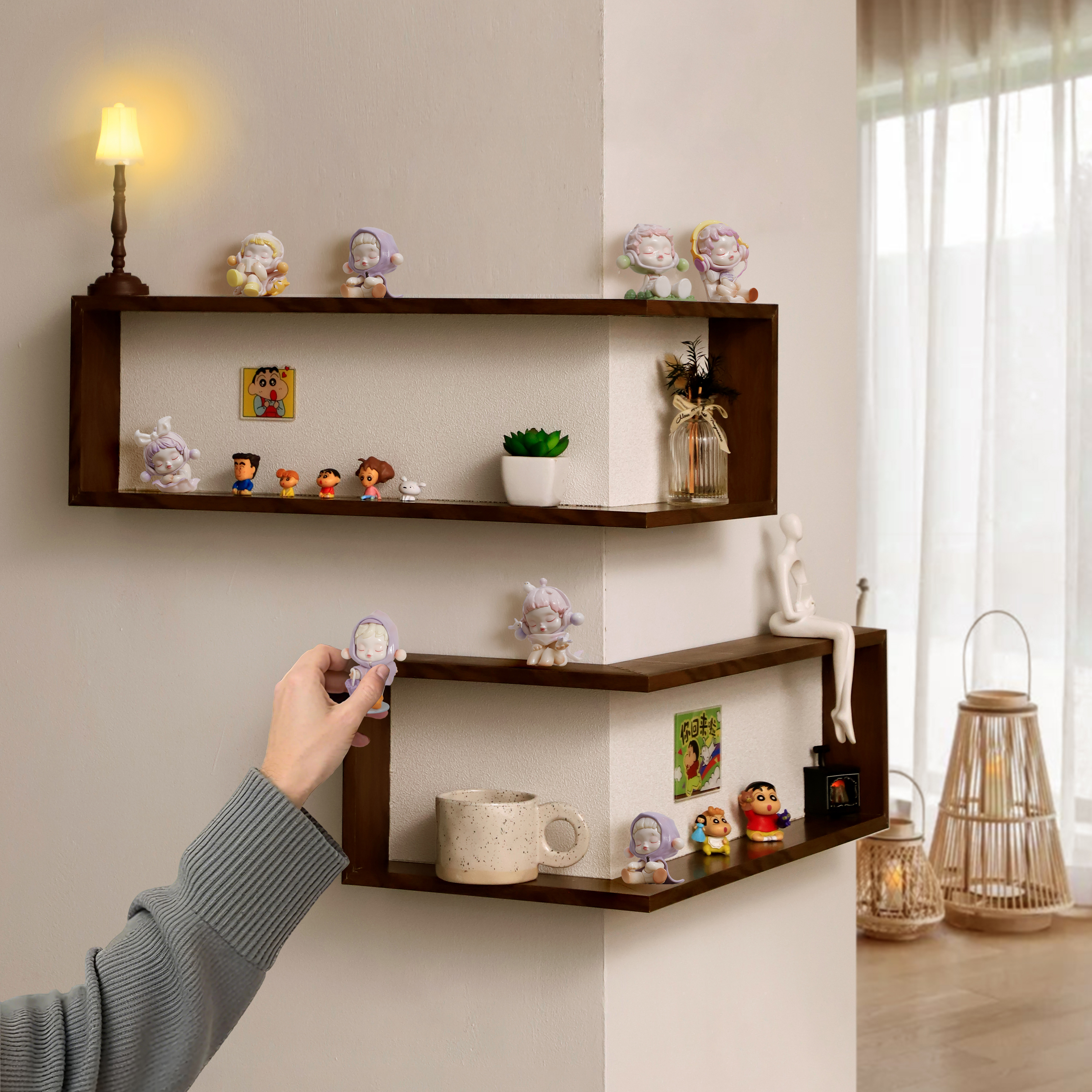 免打孔复古盲盒收纳展示架中古风