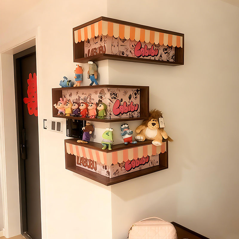 labubu盲盒客厅收纳置物架壁挂式手办展示柜客厅萌粒陈列放置架子,收纳整理,整理架/置物架/收纳架,淘宝优惠券,粉丝福利购,淘宝优惠卷