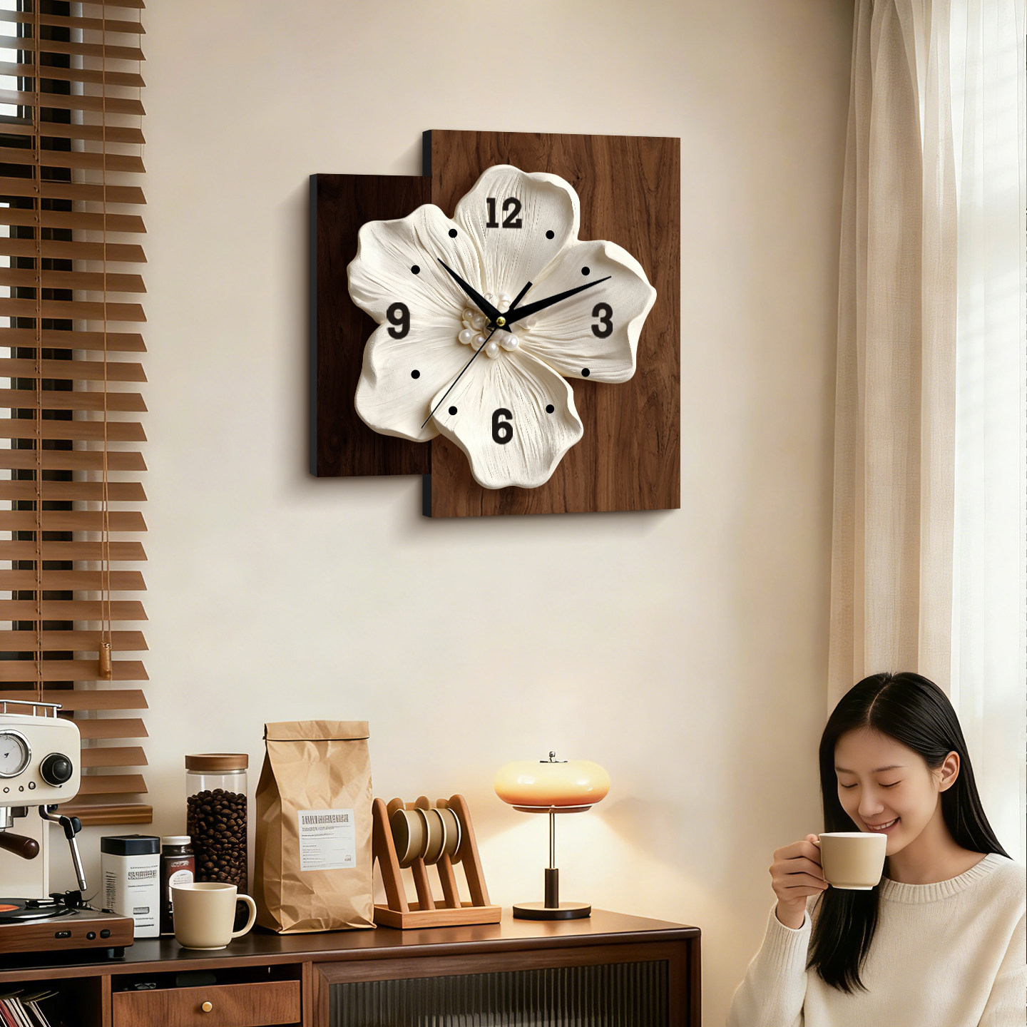 国补复古客厅钟表挂墙2026新款中古风静音时钟创意高级感艺术挂钟,家居饰品,挂钟,淘宝优惠券,粉丝福利购,淘宝优惠卷