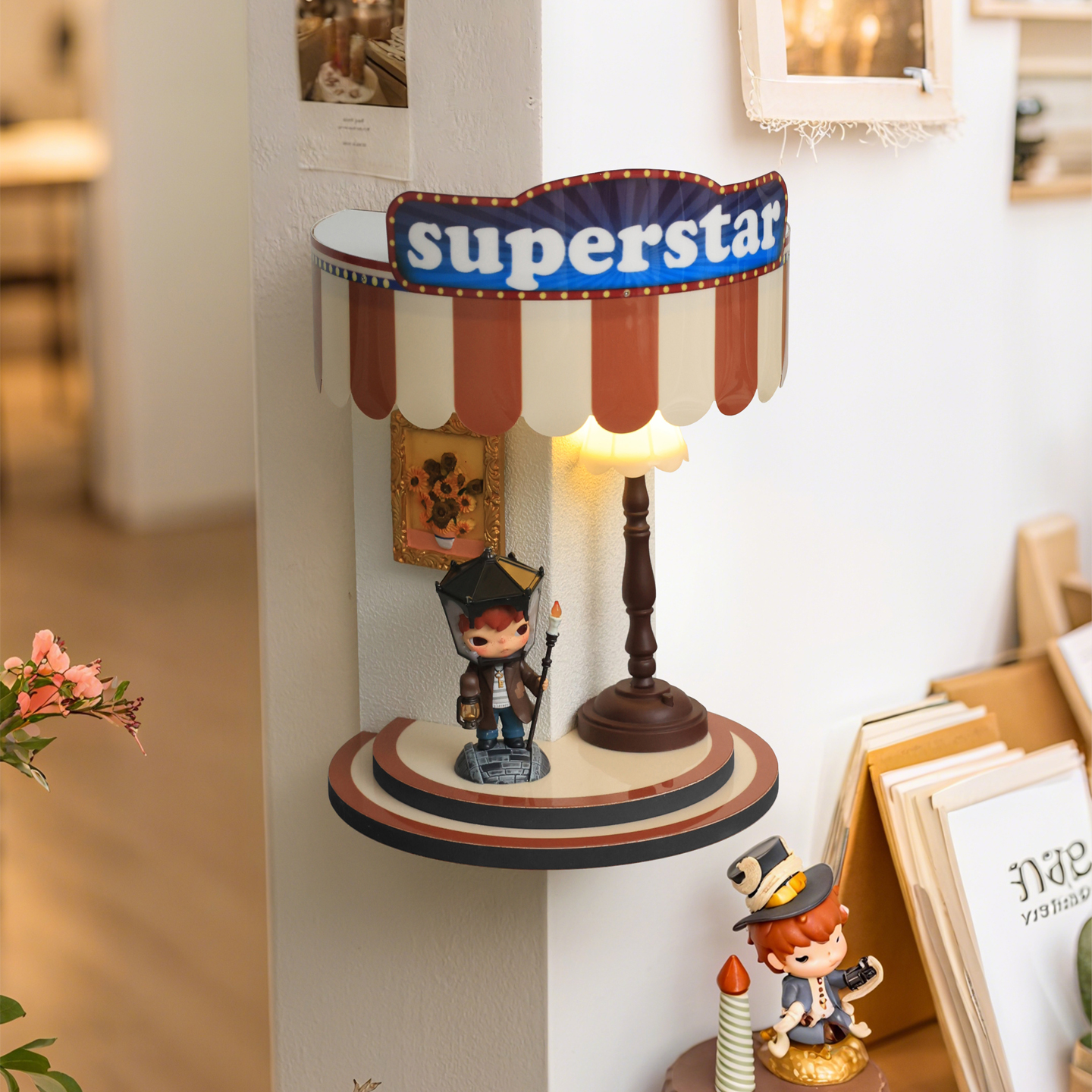 微景观转角盲盒收纳展示装饰壁灯