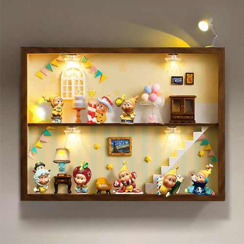 手办微景观挂墙展示架电箱遮挡画