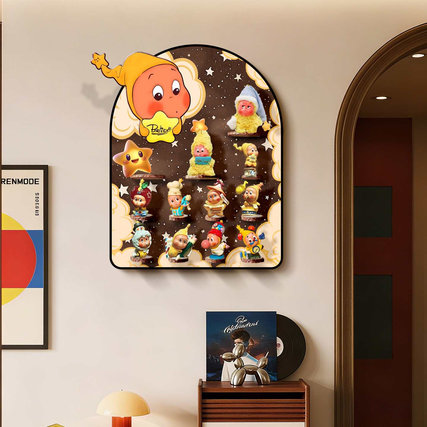 盲盒收纳装饰画2026新款复古客厅创意壁画立体高级感墙上萌粒挂画,家居饰品,现代装饰画,淘宝优惠券,粉丝福利购,淘宝优惠卷