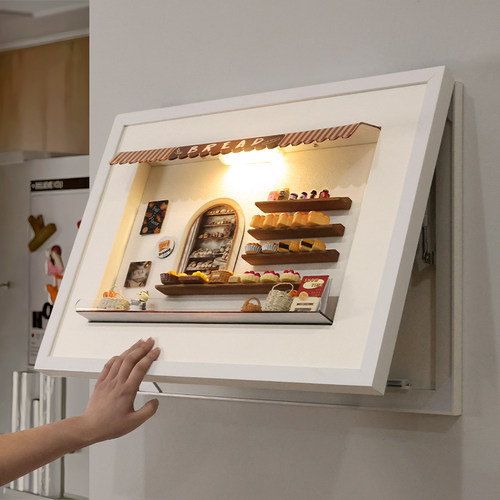 面包房电表箱磁吸砂岩开关遮挡画