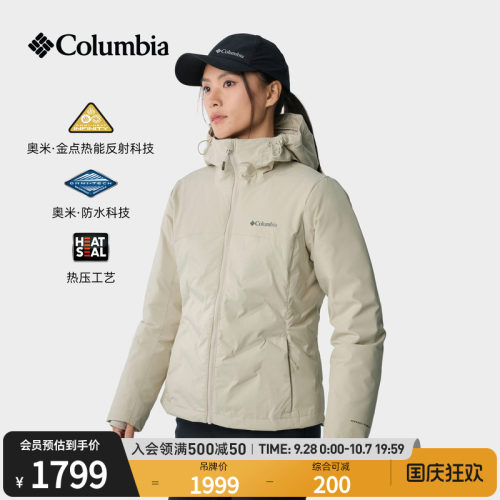哥伦比亚女子金点防水羽绒服