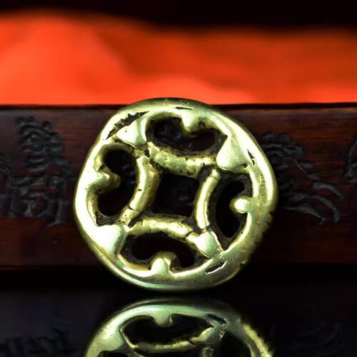 清代老利玛铜圆形坛城天铁托