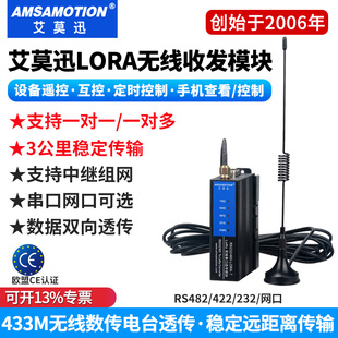 艾莫迅 485信号 LORA无线串口收发模块远程数据透传通讯传输RS232