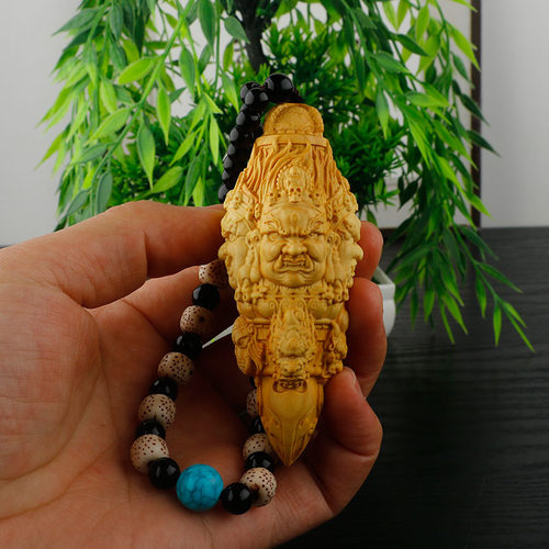 精修实木雕刻密宗降魔杵手把件